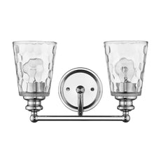 Load image into Gallery viewer, Metal And Pebbled Glass Two Light Wall Light - Silver