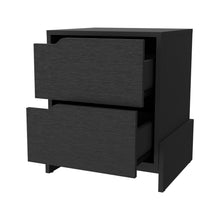 Load image into Gallery viewer, 20" Wood Two Drawer Nightstand - Black