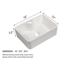 Load image into Gallery viewer, Modern Ceramic Rectangular Vessel Bathroom Sink With Sleek Design
