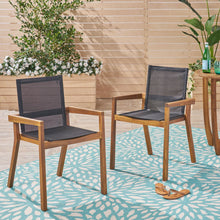 Load image into Gallery viewer, Belfast - Dining Chair With Acacia Wood Frame And Mesh Seating (Set of 2)