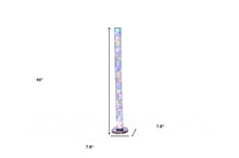 Load image into Gallery viewer, Steel LED Column Floor Lamp With Clear Drum Shade - Silver