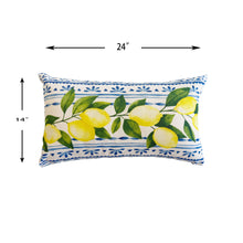 Load image into Gallery viewer, Summer Fresh Lemon Lumbar Outdoor Pillows - Multi