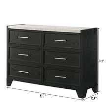 Load image into Gallery viewer, 6 Drawers Dresser - Black / White
