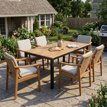 Load image into Gallery viewer, 7 Piece Outdoor Patio Dining Set With & 6 Arm Chairs
