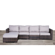 Load image into Gallery viewer, Wide Patio Sectional With Cushions - Brown