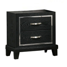 Load image into Gallery viewer, Nightstand With USB Port, Tapered Legs - Black
