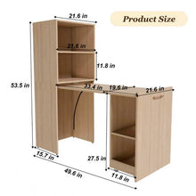 Load image into Gallery viewer, Stretchable Office Desk With Storage Shelves And Mobile Wheels