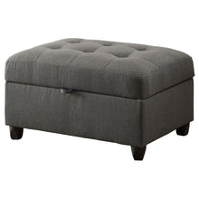 Load image into Gallery viewer, Storage Ottoman With Tufted Design - Gray