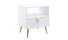 Load image into Gallery viewer, Manufactured Wood And Metal Rectangular End Table With Drawer And Shelf - White