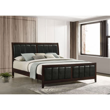 Load image into Gallery viewer, Eastern King Panel Bed With Upholstered Headboard And Footboard - Cappuccino