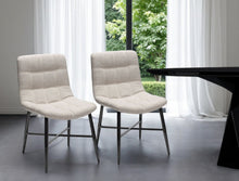 Load image into Gallery viewer, Upholstered Fabric Open Back Side Chairs (Set of 2) - Black / White