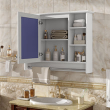 Load image into Gallery viewer, Modern Wall Mounted Mirror Cabinet With Adjustable Shelf, Soft Close Door, And Towel Bar