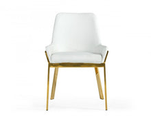 Load image into Gallery viewer, Contemporary Upholstered Faux Leather Dining Arm Chair - White