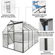 Load image into Gallery viewer, Polycarbonate house Raised Base And Anchor Aluminum Heavy Duty Walk-In houses For Outdoor Backyard In All Season