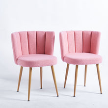 Load image into Gallery viewer, Modern Dining Chair (Set of 2) With Iron Tube Wood Color Legs, Shorthair Cushions And Comfortable Backrest, Suitable For Dining Room, Living Room, Cafe, Simple Structure