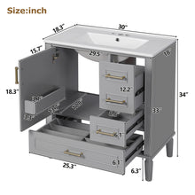 Load image into Gallery viewer, Traditional Bathroom Vanity Set With Soft Close Doors