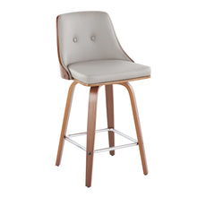 Load image into Gallery viewer, Gianna - Mid Century Modern Fixed Height Counter Stool With Swivel With Square Footrest (Set of 2)