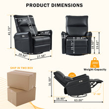 Load image into Gallery viewer, 270° Power Swivel Rocker Glider Recliner Chair With USB Ports