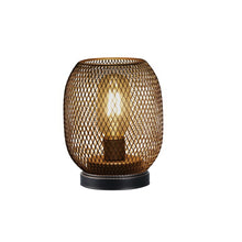 Load image into Gallery viewer, 7" Metal Lantern Bedside Lamps With Lattice Cage Shade (Set of 2) - Black And Brown