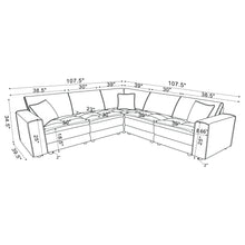 Load image into Gallery viewer, Azure - 5 Piece Upholstered Modular Sectional Sofa - Blue