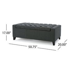 Load image into Gallery viewer, Contemporary Storage Ottoman With Tufted Top - Dark Gray