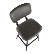 Load image into Gallery viewer, Foundry - Contemporary Barstool Zig Zag Stitching (Set of 2) - Black / Gray