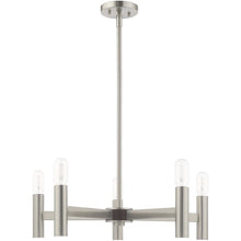 Load image into Gallery viewer, 19'' Five Light Dimmable Chandelier With Shades - Nickel