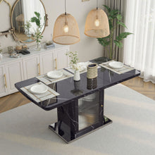 Load image into Gallery viewer, Modern Rectangle Dining Table With Stretchable Top, Storage Cabinet