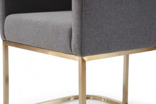 Load image into Gallery viewer, Contemporary Upholstered Fabric Dining Arm Chair - Dark Gray