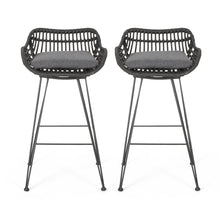 Load image into Gallery viewer, Outdoor Rattan Bar Chair With Metal Legs