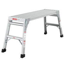 Load image into Gallery viewer, Work Platform Aluminum Portable Bench Folding Ladder Ansi Capacity 225 Lbs 40" - Gray