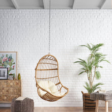 Load image into Gallery viewer, Rustic Hanging Basket Chair With Cushion