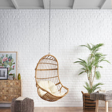 Load image into Gallery viewer, Rustic Hanging Basket Chair With Cushion