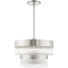 Load image into Gallery viewer, 23" Five Light Dimmable Chandelier With Shades - Nickel