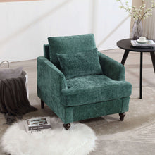 Load image into Gallery viewer, Modern Mid Century Wood Frame Armchair With Tufted Design