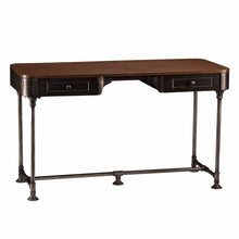 Load image into Gallery viewer, Writing Desk With Two Drawers - Brown / Silver