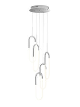 Load image into Gallery viewer, Five Light Metal LED Dimmable Smart Enabled Chandelier - Silver