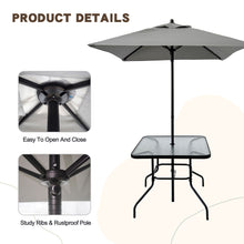 Load image into Gallery viewer, Outdoor Patio Dining Set For 4 People, Metal Patio Furniture Table And Chair Set With Umbrella - Black