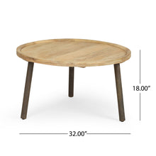 Load image into Gallery viewer, Round Coffee Table With Tray Edge Design - Natural / Black