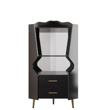 Load image into Gallery viewer, Corner Bar Cabinet With Mirrored Back, 2 Open Shelves & 2 Drawers, High Legs For Easy Cleaning