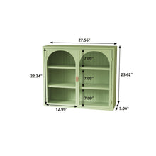 Load image into Gallery viewer, 2 Door Wall Cabinet With 3 Tier Storage - Green