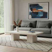 Load image into Gallery viewer, Marble Double Pedestal Coffee Table - Beige