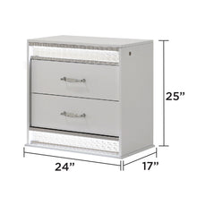 Load image into Gallery viewer, Glam - 2 Drawer Nightstand With LED Lighting - White