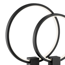 Load image into Gallery viewer, 15" Metal Two Light Mod Round Circle LED Table Lamp - Black