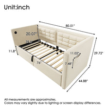 Load image into Gallery viewer, Upholstered Hydraulic Storage Daybed With USB & Type C Charging