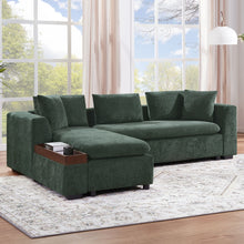 Load image into Gallery viewer, Modern L Shaped Sectional Sofa With Upholstery And Wooden Storage