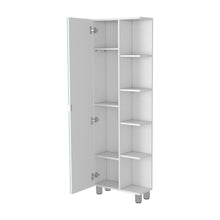 Load image into Gallery viewer, 62" Wood Accent Cabinet With Single Door - White