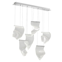 Load image into Gallery viewer, Six Light Metal LED Dimmable Chandelier With Shades - Silver / Clear