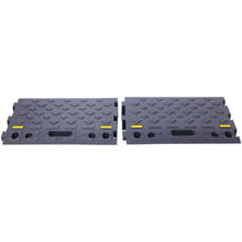 Load image into Gallery viewer, Heavy Duty Plastic 4" High Portable Automotive Curb Ramp For Cars & Wheelchairs Interlocking Design - Black