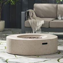 Load image into Gallery viewer, Modern Lightweight Concrete Outdoor Circular Fire Pit 50,000 Btu